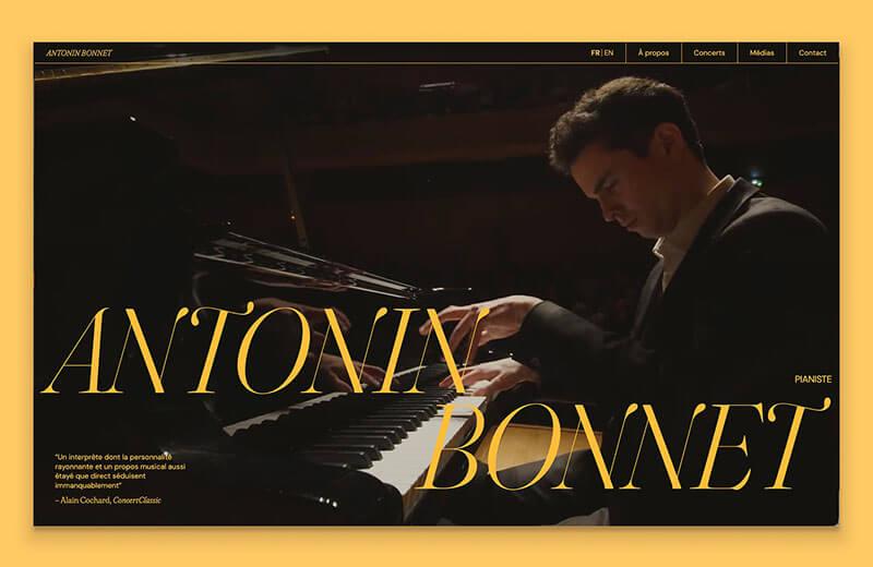Capture d’écran du site web d'Antonin Bonnet