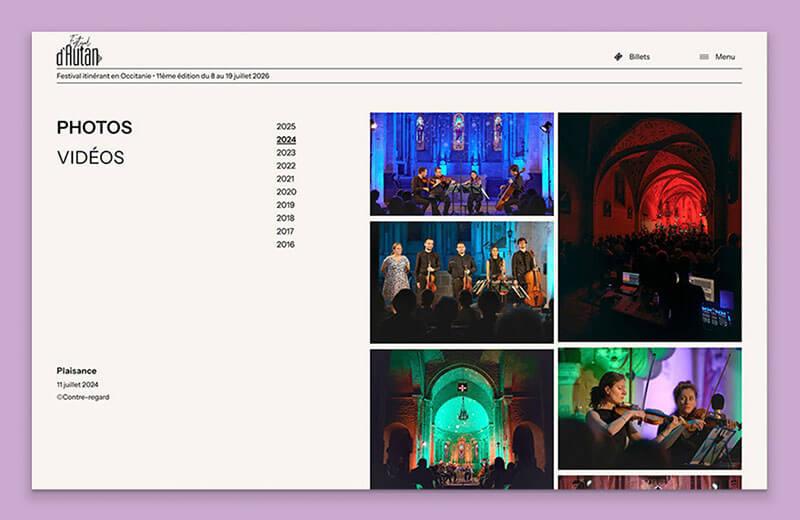 Capture d’écran du site web du Festival d’Autan