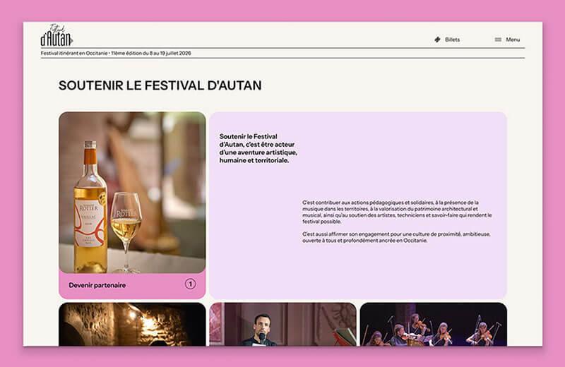 Capture d’écran du site web du Festival d’Autan