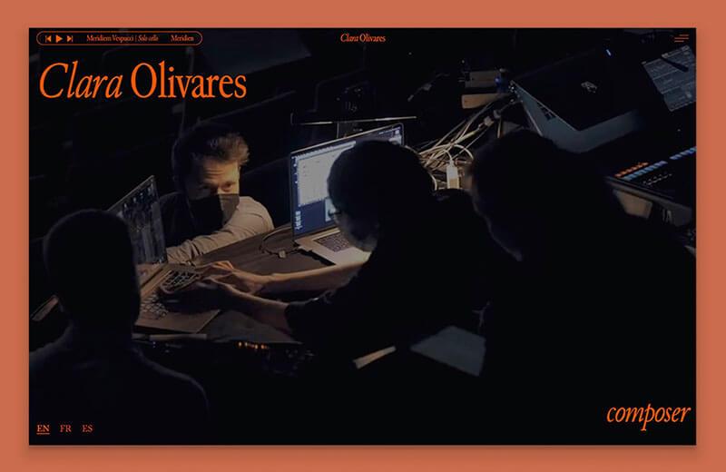 Visuel de site internet de Clara Olivares