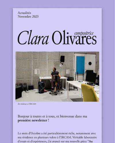 Extrait d'une newsletter de Clara Olivares
