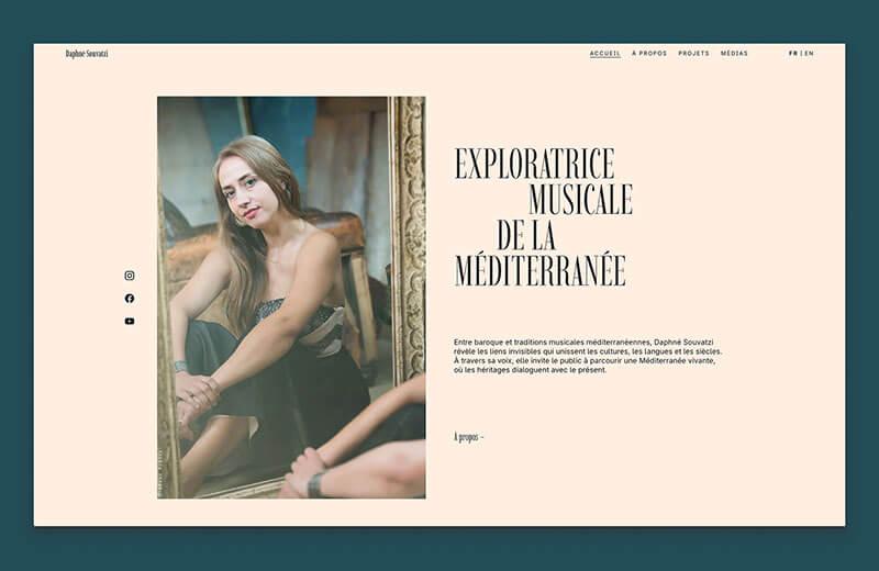 Capture d’écran du site web de Daphné Souvatzi