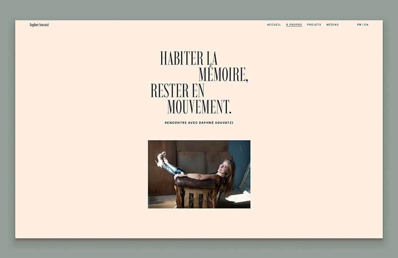 Capture d’écran du site web de Daphné Souvatzi