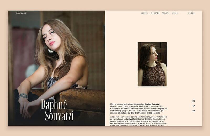 Capture d’écran du site web de Daphné Souvatzi