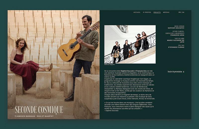 Capture d’écran du site web de Daphné Souvatzi