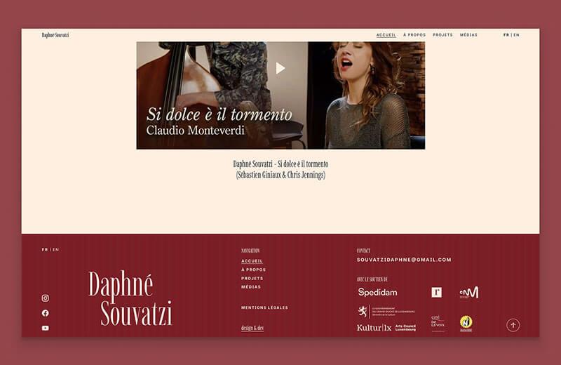 Capture d’écran du site web de Daphné Souvatzi