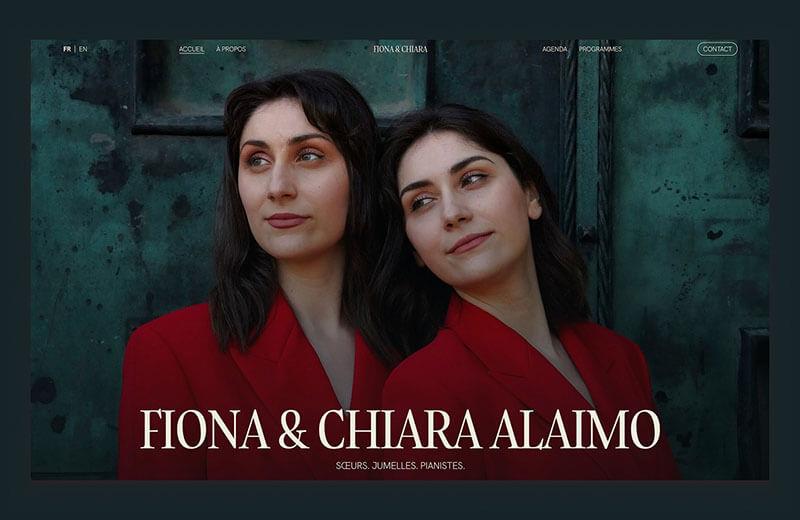 Capture d’écran du site web de Fiona & Chiara Alaimo