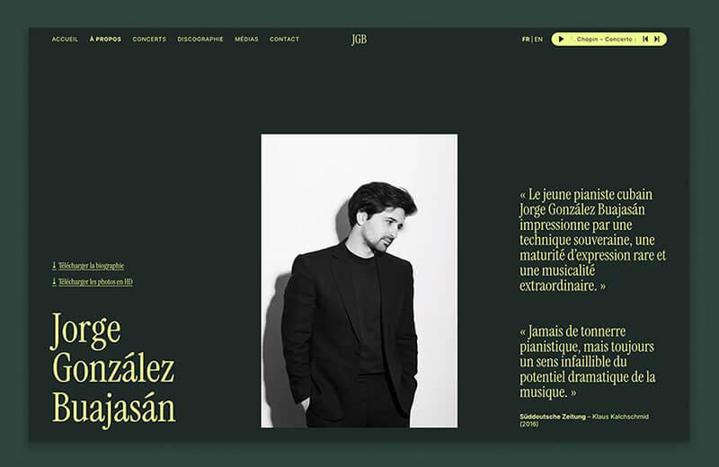 Capture d’écran du site web de Jorge González Buajasán