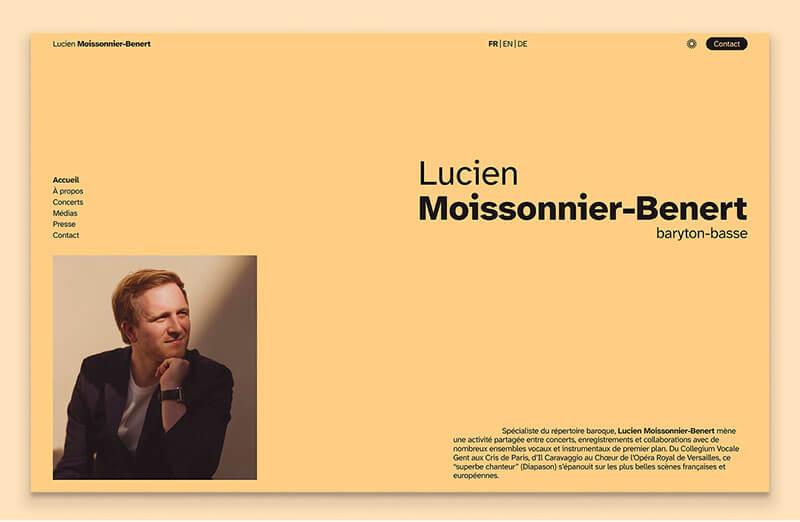 Capture d’écran du site web de Lucien Moissonnier-Benert