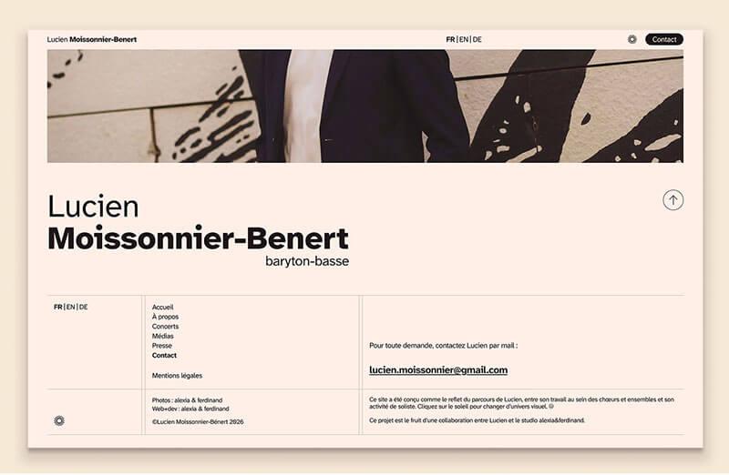 Capture d’écran du site web de Lucien Moissonnier-Benert