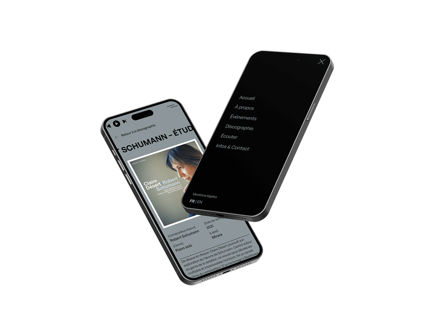 Mockup mobile del sito web