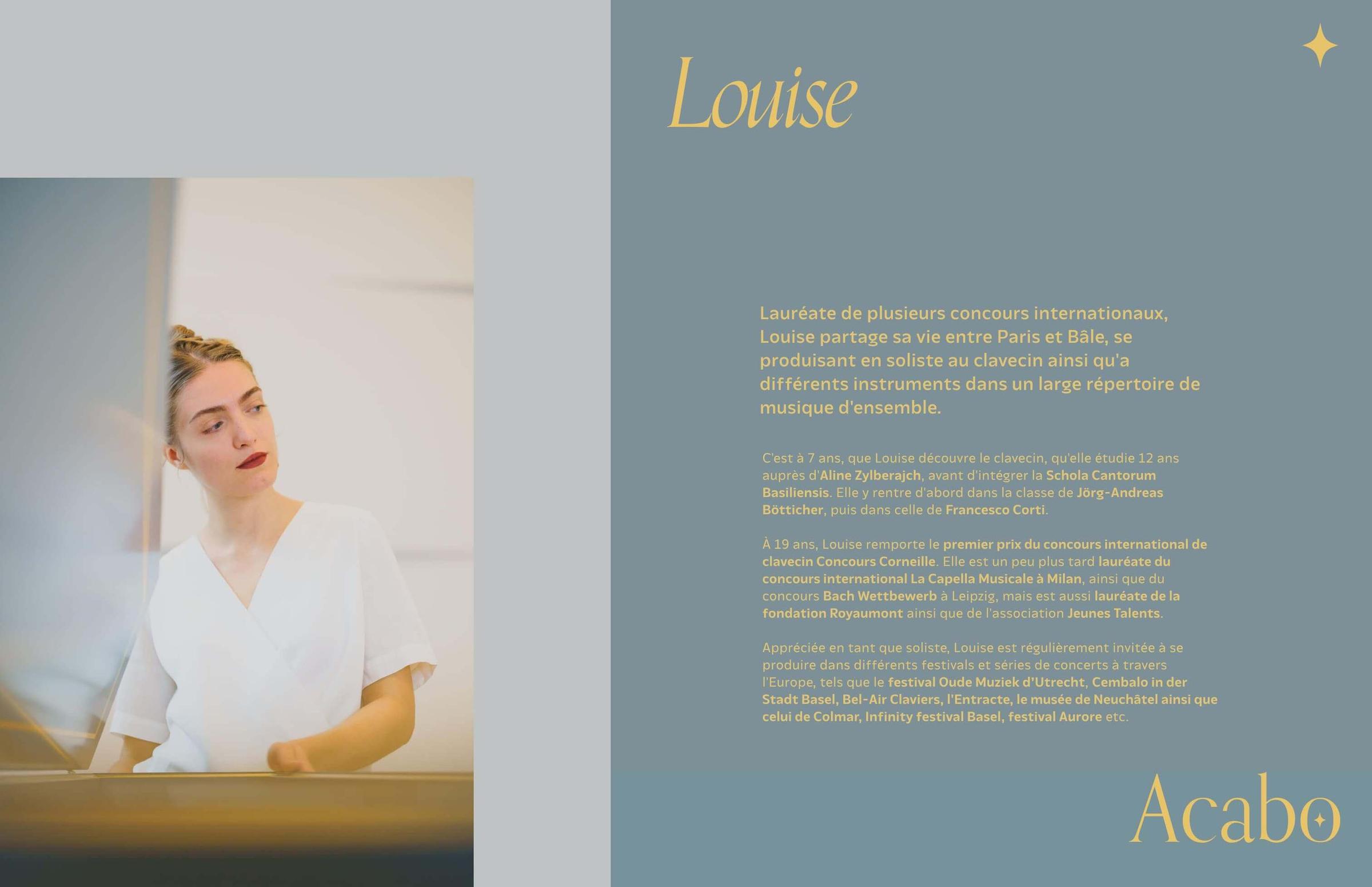 Visual of Louise Acabo's website