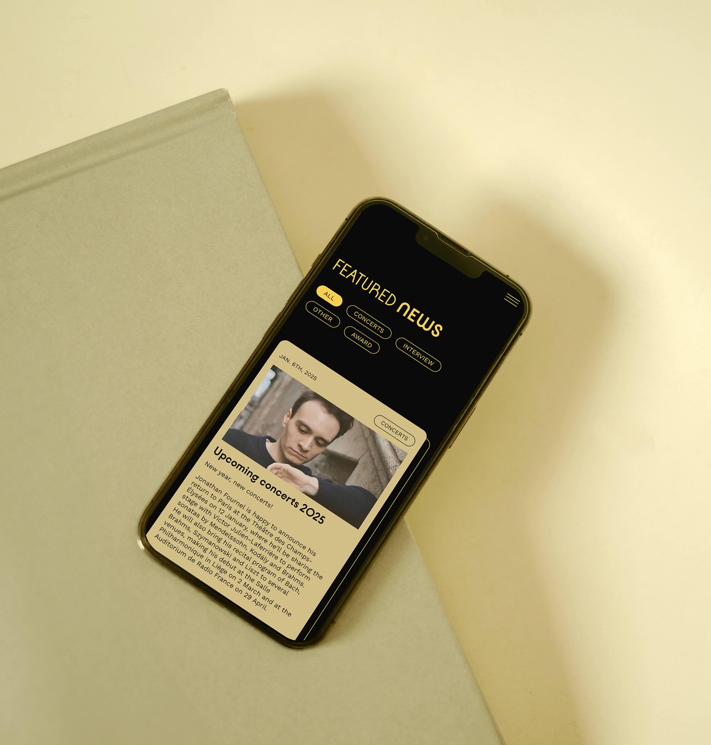 Jonathan Fournel's website visual on mobile