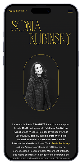 Visualizzazione del sito web su mobile