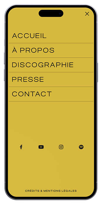 Visualizzazione del sito web su mobile